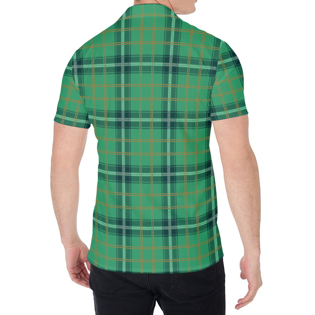 St. Patrick's Day Tartan Pattern Print Men's Shirt