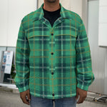 St. Patrick's Day Tartan Pattern Print Men's Shirt Jacket