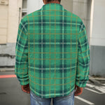 St. Patrick's Day Tartan Pattern Print Men's Shirt Jacket