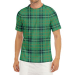 St. Patrick's Day Tartan Pattern Print Men's Short Sleeve Rash Guard
