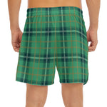 St. Patrick's Day Tartan Pattern Print Men's Split Running Shorts