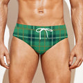St. Patrick's Day Tartan Pattern Print Men's Swim Briefs