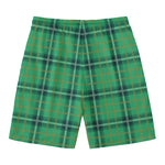 St. Patrick's Day Tartan Pattern Print Men's Swim Trunks