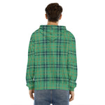 St. Patrick's Day Tartan Pattern Print Men's Velvet Pullover Hoodie