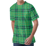 St. Patrick's Day Tartan Pattern Print Men's Velvet T-Shirt