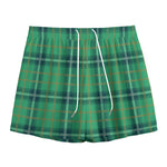 St. Patrick's Day Tartan Pattern Print Mesh Shorts