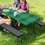 St. Patrick's Day Tartan Pattern Print Picnic Table Cover