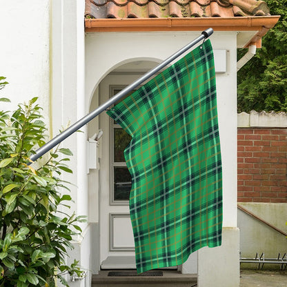 St. Patrick's Day Tartan Pattern Print Polyester Flag