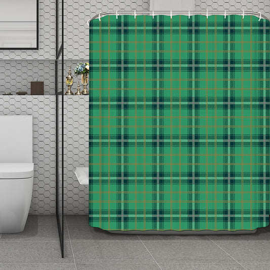 St. Patrick's Day Tartan Pattern Print Polyester Shower Curtain