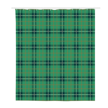 St. Patrick's Day Tartan Pattern Print Polyester Shower Curtain
