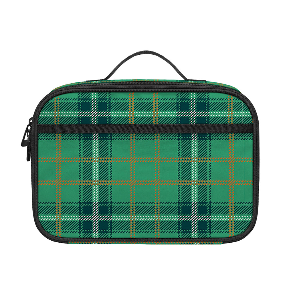 St. Patrick's Day Tartan Pattern Print Portable Lunch Bag