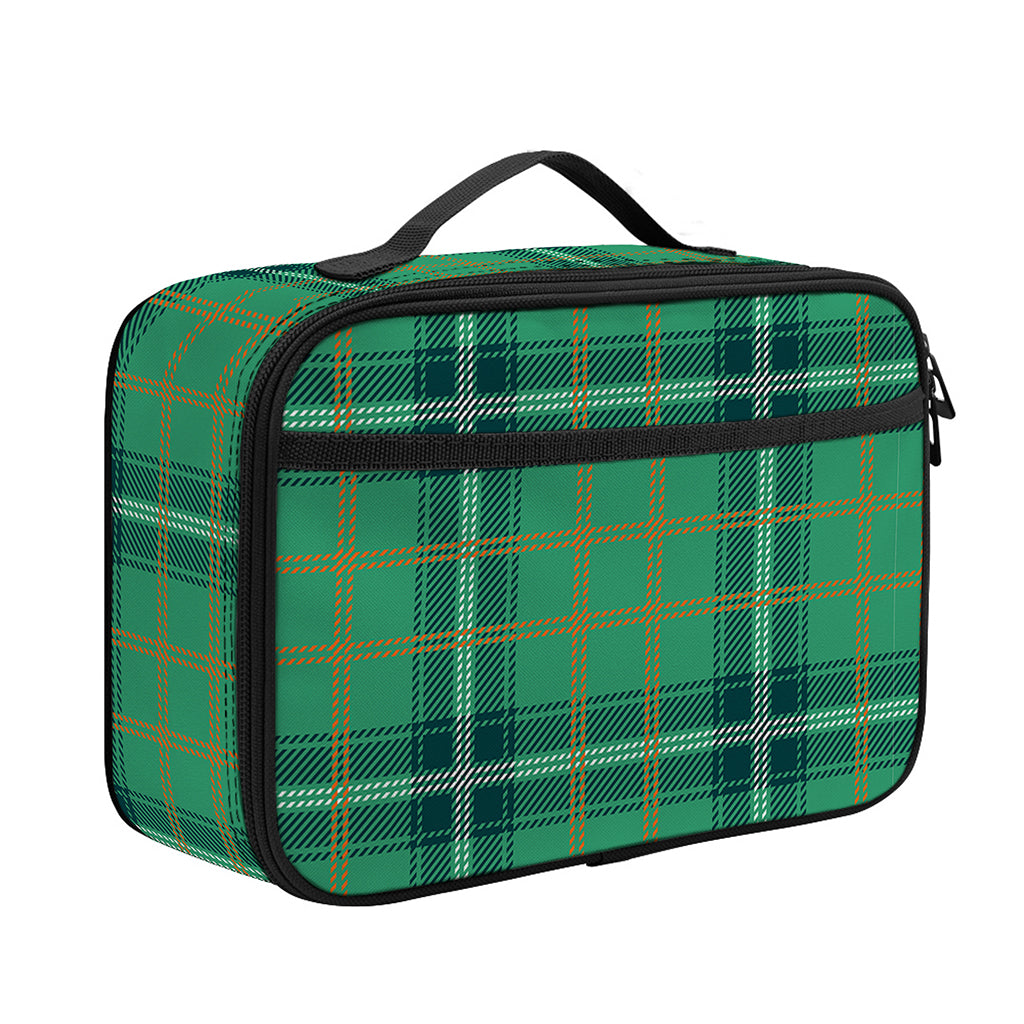 St. Patrick's Day Tartan Pattern Print Portable Lunch Bag