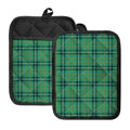 St. Patrick's Day Tartan Pattern Print Pot Holders With Pocket