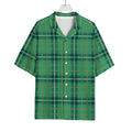St. Patrick's Day Tartan Pattern Print Rayon Hawaiian Shirt