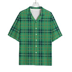 St. Patrick's Day Tartan Pattern Print Rayon Hawaiian Shirt