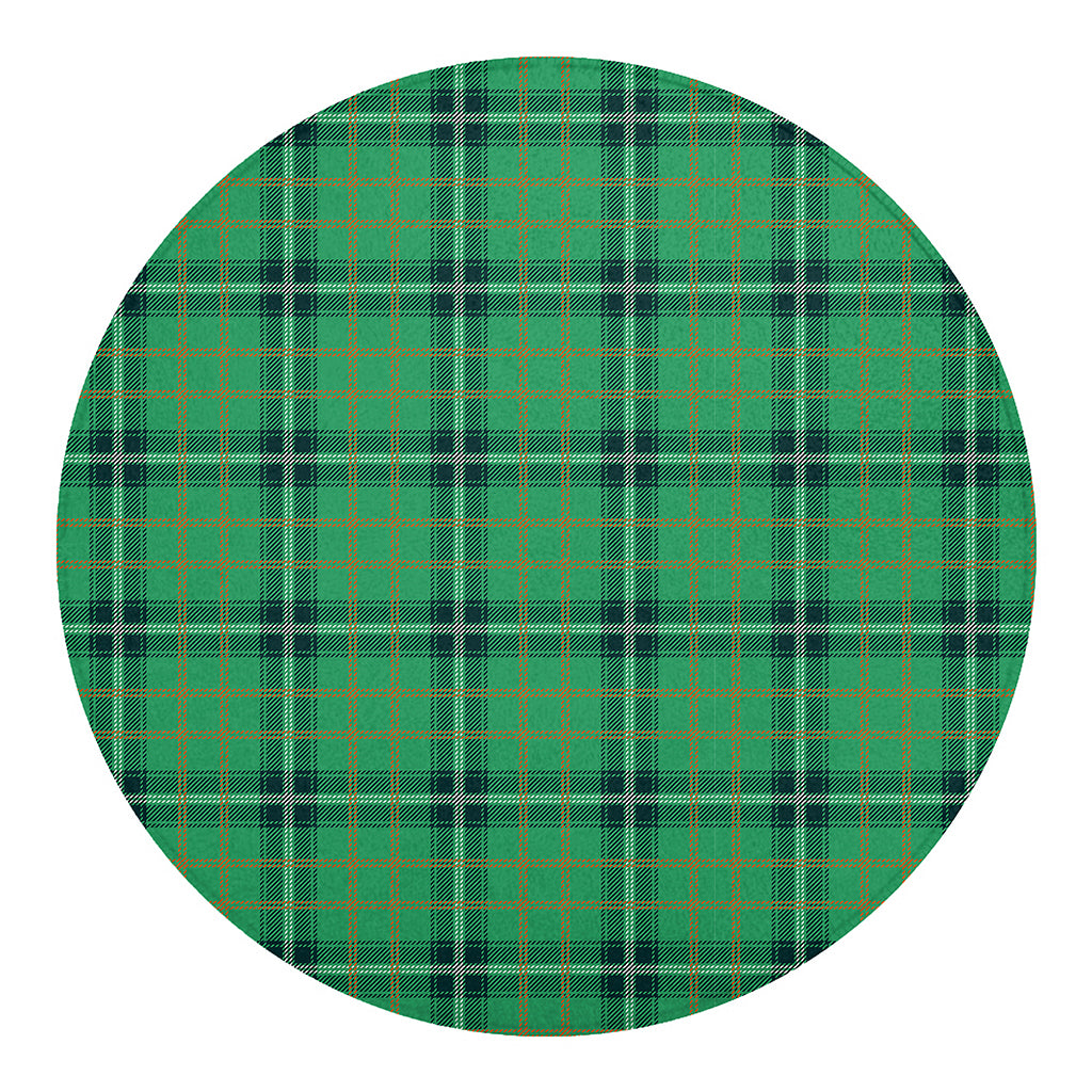 St. Patrick's Day Tartan Pattern Print Round Blanket
