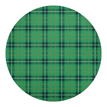St. Patrick's Day Tartan Pattern Print Round Blanket