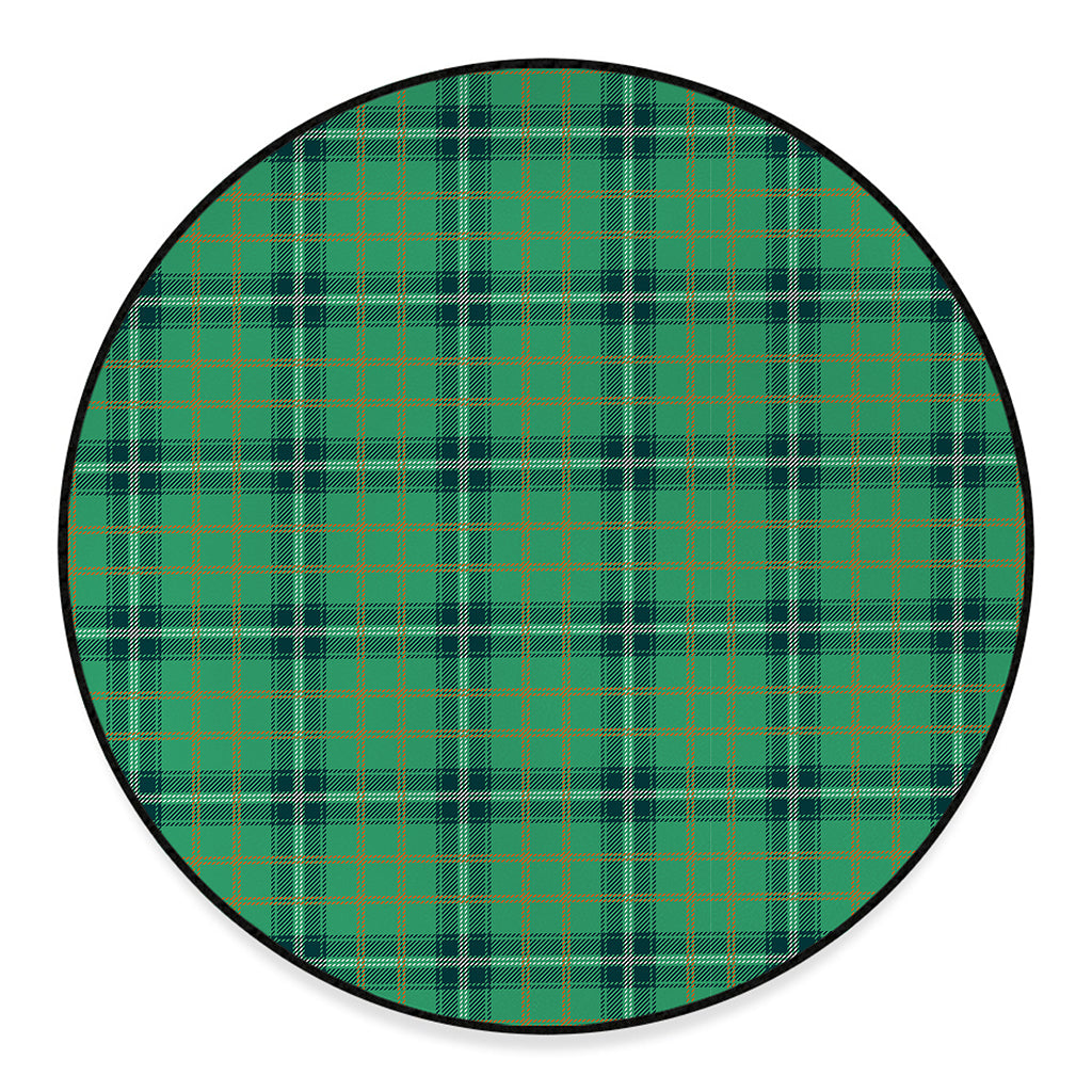 St. Patrick's Day Tartan Pattern Print Round Floor Mat