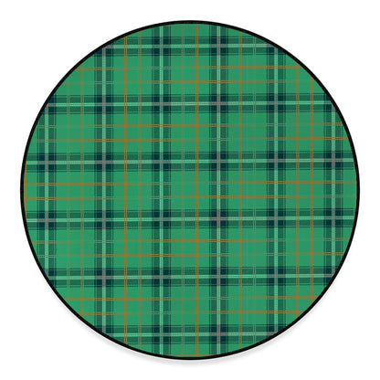 St. Patrick's Day Tartan Pattern Print Round Floor Mat