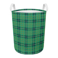 St. Patrick's Day Tartan Pattern Print Round Laundry Basket