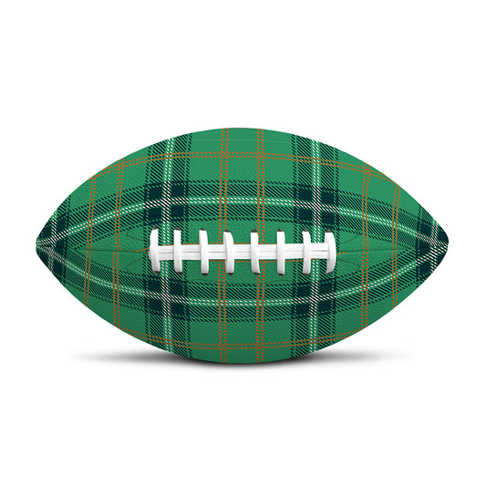 St. Patrick's Day Tartan Pattern Print Rugby Ball