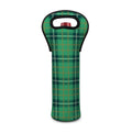 St. Patrick's Day Tartan Pattern Print Single Neoprene Wine Tote