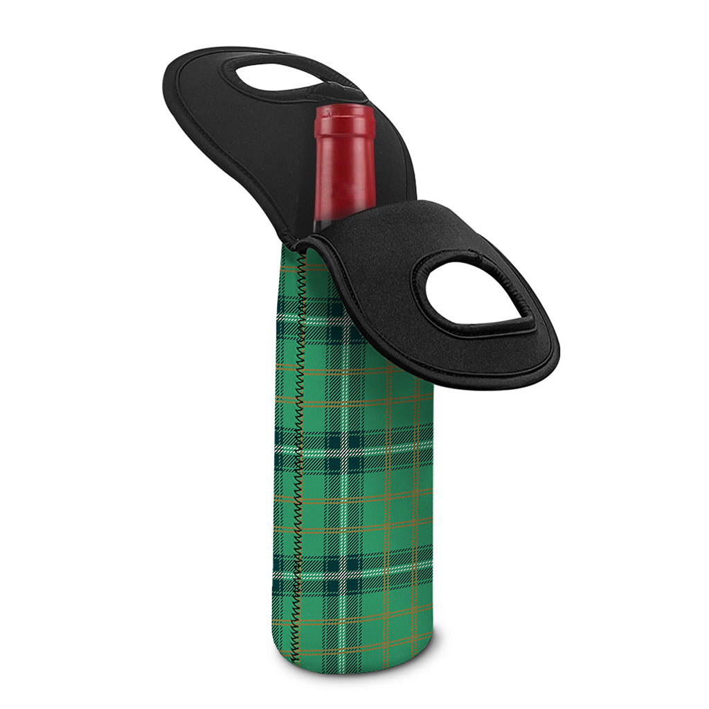 St. Patrick's Day Tartan Pattern Print Single Neoprene Wine Tote