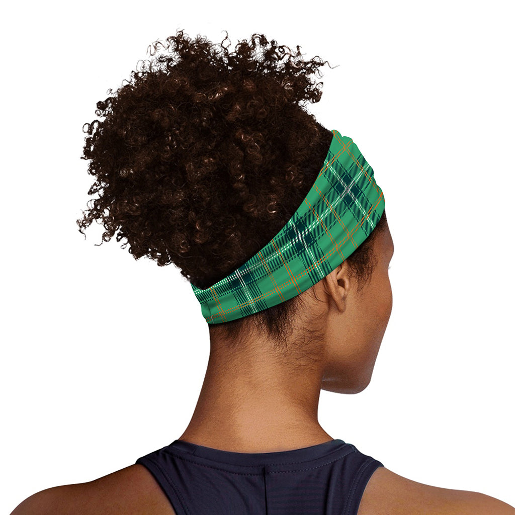 St. Patrick's Day Tartan Pattern Print Sports Headband