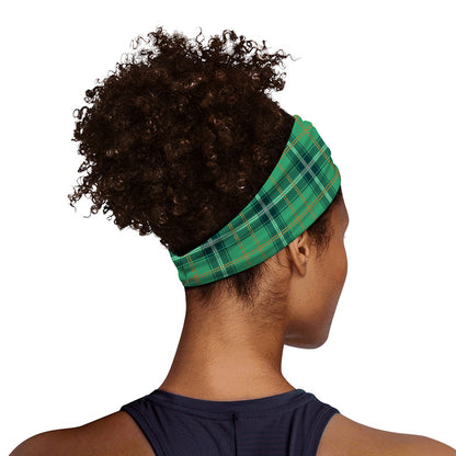 St. Patrick's Day Tartan Pattern Print Sports Headband