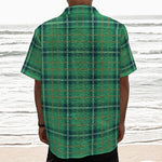 St. Patrick's Day Tartan Pattern Print Textured Short Sleeve Shirt