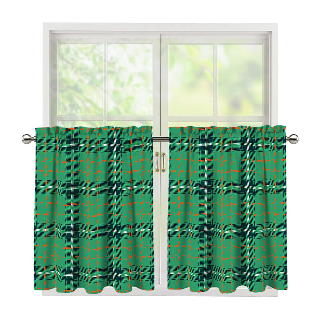 St. Patrick's Day Tartan Pattern Print Tier Curtains