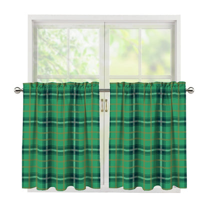 St. Patrick's Day Tartan Pattern Print Tier Curtains