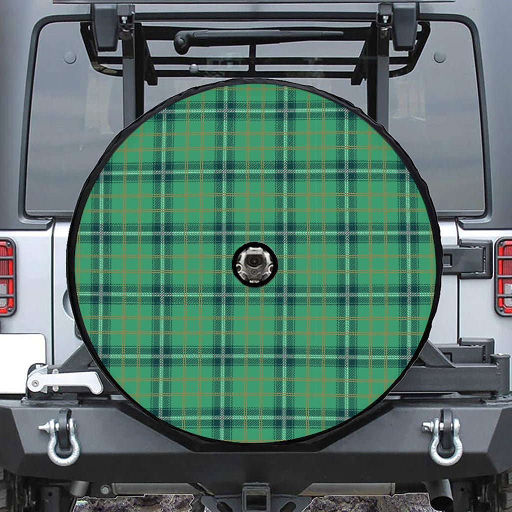 St. Patrick's Day Tartan Pattern Print Tire Cover With Camera Hole