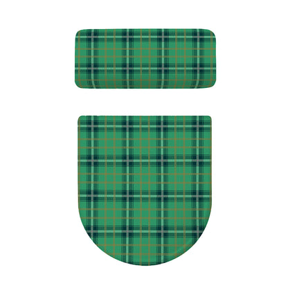 St. Patrick's Day Tartan Pattern Print Toilet Lid And Tank Cover Set