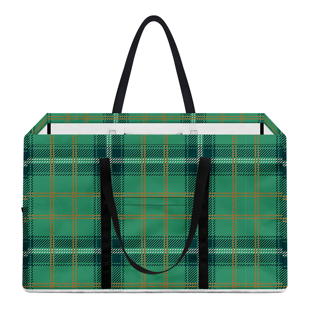 St. Patrick's Day Tartan Pattern Print Utility Tote Bag
