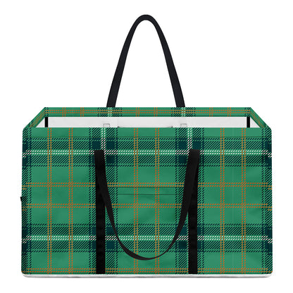 St. Patrick's Day Tartan Pattern Print Utility Tote Bag