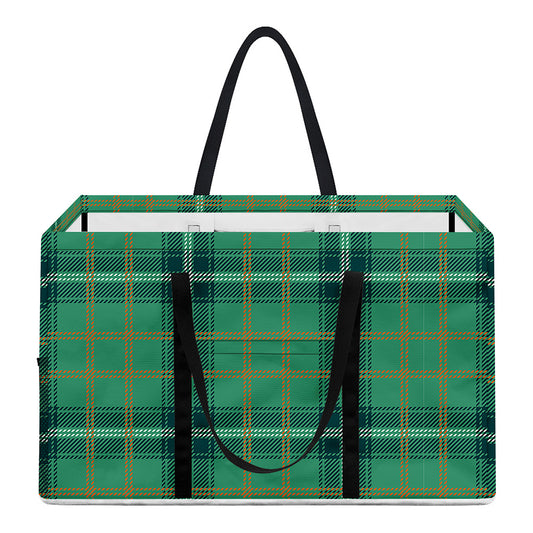 St. Patrick's Day Tartan Pattern Print Utility Tote Bag