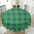 St. Patrick's Day Tartan Pattern Print Waterproof Round Tablecloth