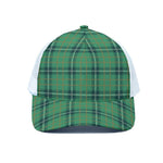 St. Patrick's Day Tartan Pattern Print White Mesh Trucker Cap