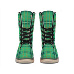 St. Patrick's Day Tartan Pattern Print Winter Boots
