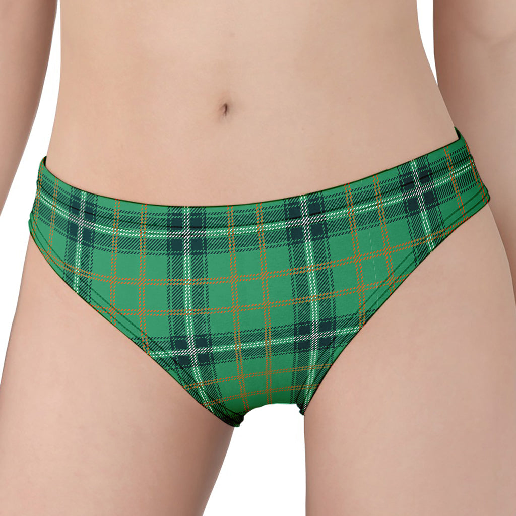 St. Patrick's Day Tartan Pattern Print Women's Panties