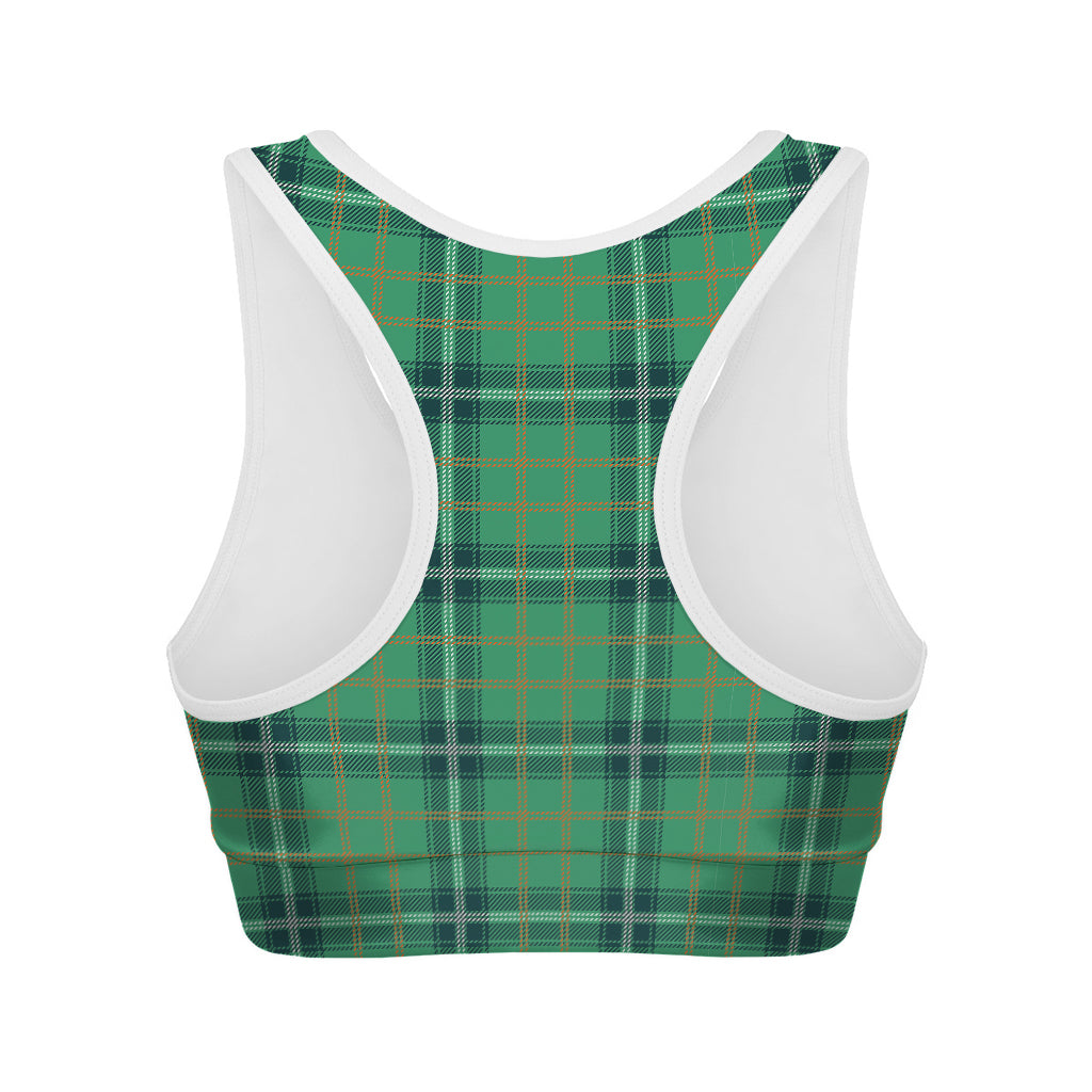 St. Patrick's Day Tartan Pattern Print Women's Sports Bra