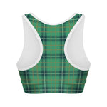 St. Patrick's Day Tartan Pattern Print Women's Sports Bra