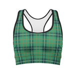 St. Patrick's Day Tartan Pattern Print Women's Sports Bra