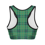 St. Patrick's Day Tartan Pattern Print Women's Sports Bra