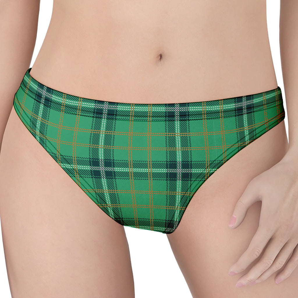 St. Patrick's Day Tartan Pattern Print Women's Thong