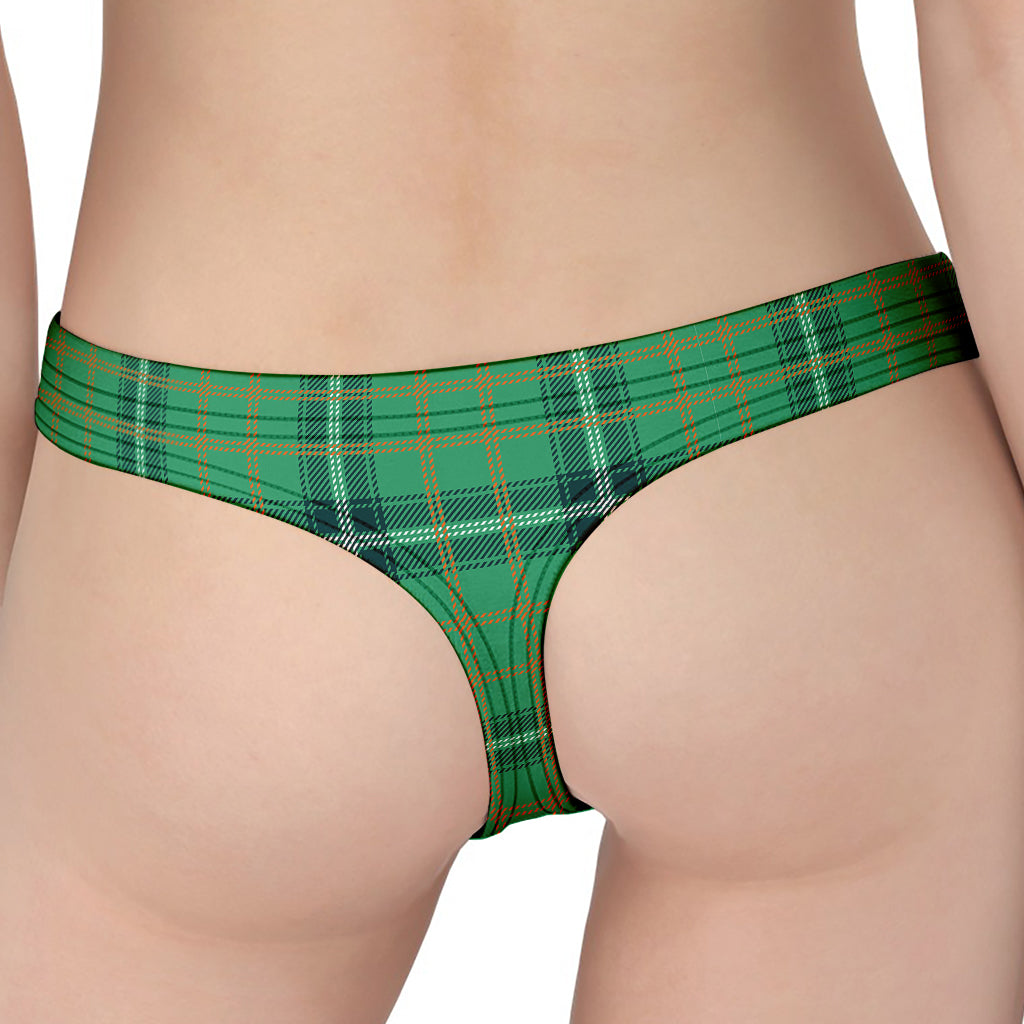 St. Patrick's Day Tartan Pattern Print Women's Thong