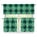 St. Patrick's Day Tartan Print 3 Piece Kitchen Curtains