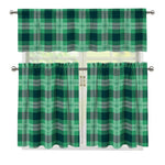St. Patrick's Day Tartan Print 3 Piece Kitchen Curtains