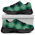 St. Patrick's Day Tartan Print Black Chunky Shoes